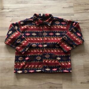 Vintage Multicolor Southwestern Patterned Fleece Sweater